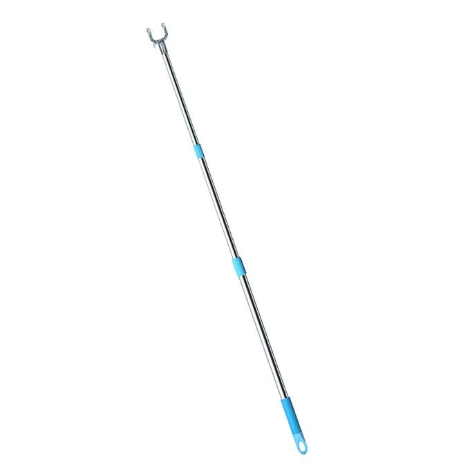 WARDROBE HOOK POLE NEW UPGRADE RETRACTABLE POLE HOOK RETRACTABLE CLOTHING REACH POLE REFINED AND DURABLE HANGER POLE SUITABLE FOR WARDROBE CLOTHESLINE CLOSET HOOK CLOTHES RAIL BLUE