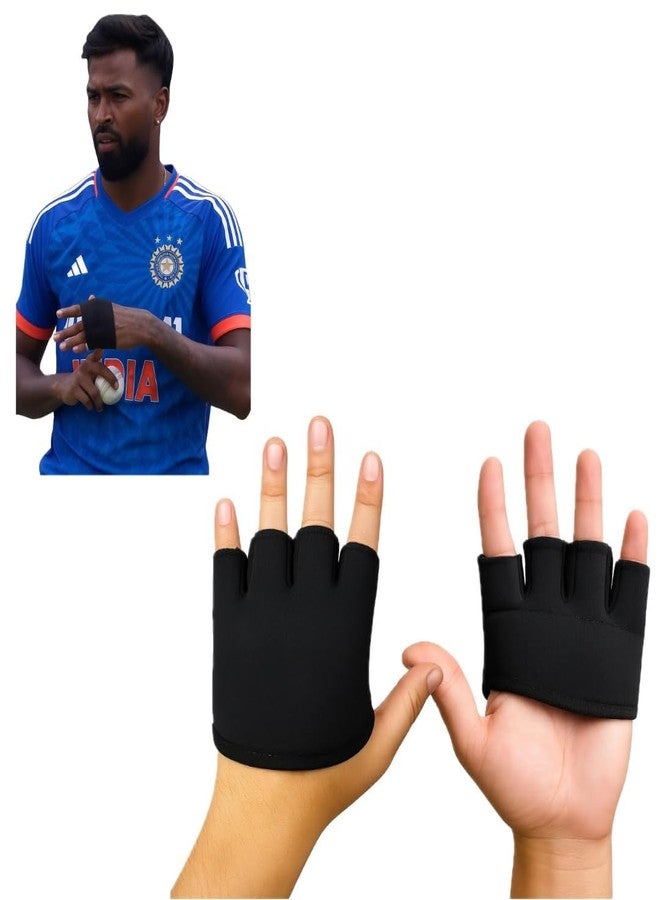 STEFFER Finger Cut Cricket Gloves, Lycra Leather, Lightweight, Multi-Purpose for Fielding, Training, Catching, Wicket-Keeping, Batting Inners with Gel Inserts - Image 1