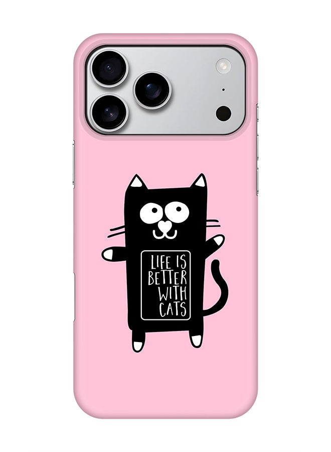 Stylizedd For iPhone 17 Pro Max,Case, [Compatible with MagSafe] Magnetic cover Slim fit Protection Matte, - Life is better with cats