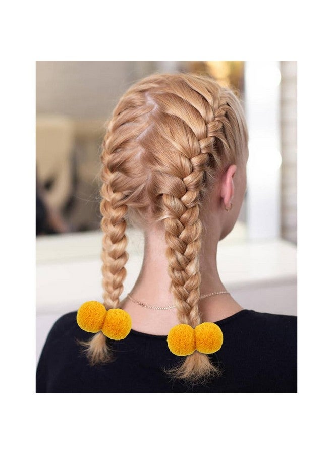 Cinaci 30 Pieces Stretchy Hair Ties with 3cm/1.2" Cute Pompom Ball Hair Scrunchies Rubber Bands Pigtail Ponytail Holders Elastics Hair Accessories for Baby Girls Infants Todders Kids Teens Thin Hair - Image 4