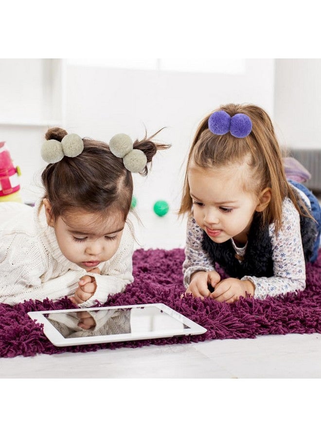 Cinaci 30 Pieces Stretchy Hair Ties with 3cm/1.2" Cute Pompom Ball Hair Scrunchies Rubber Bands Pigtail Ponytail Holders Elastics Hair Accessories for Baby Girls Infants Todders Kids Teens Thin Hair - Image 3