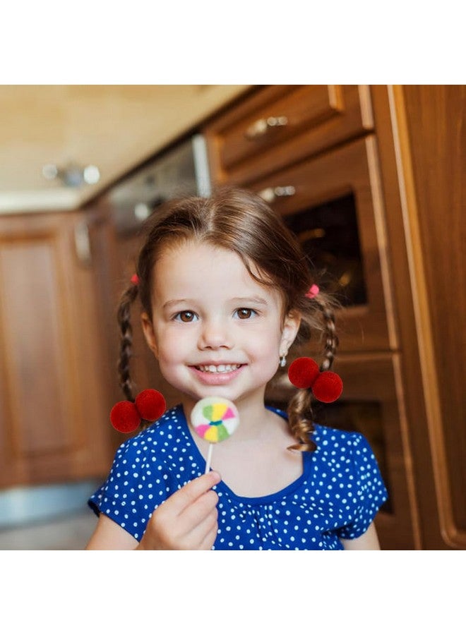 Cinaci 30 Pieces Stretchy Hair Ties with 3cm/1.2" Cute Pompom Ball Hair Scrunchies Rubber Bands Pigtail Ponytail Holders Elastics Hair Accessories for Baby Girls Infants Todders Kids Teens Thin Hair - Image 2