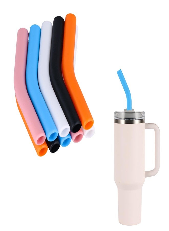 PEUTIER 10pcs 8mm Silicone Flex Elbow Caps, for 1/3 Inch Straws, Nozzle Covers Metal Straw Replacement Tips for Stanley Cup Rubber Stainless Steel Straws - Image 1