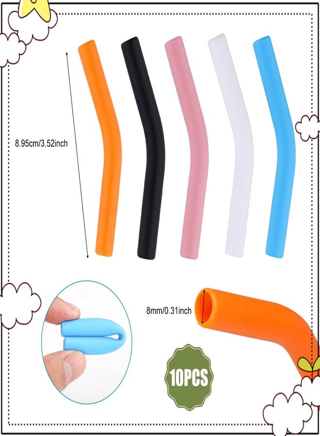 PEUTIER 10pcs 8mm Silicone Flex Elbow Caps, for 1/3 Inch Straws, Nozzle Covers Metal Straw Replacement Tips for Stanley Cup Rubber Stainless Steel Straws - Image 2