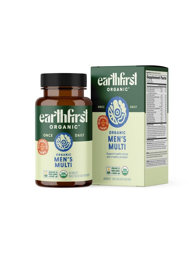 EarthFirst عضوي متعدد الفيتامينات للرجال مرة واحدة يوميًا، 19 فيتامين من الأعشاب والأطعمة الخارقة، 30 حبة - Image 1