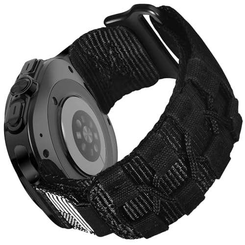 MOFREE Compatible with Samsung Galaxy Watch Ultra 47mm/Ultra 2 (2024/2025) Bands,Rugged Nylon Woven Loop Sport Adjustable Strap Replacement Wristband for Samsung Galaxy Watch 7 Ultra Band 47 mm for Men Black - Image 1