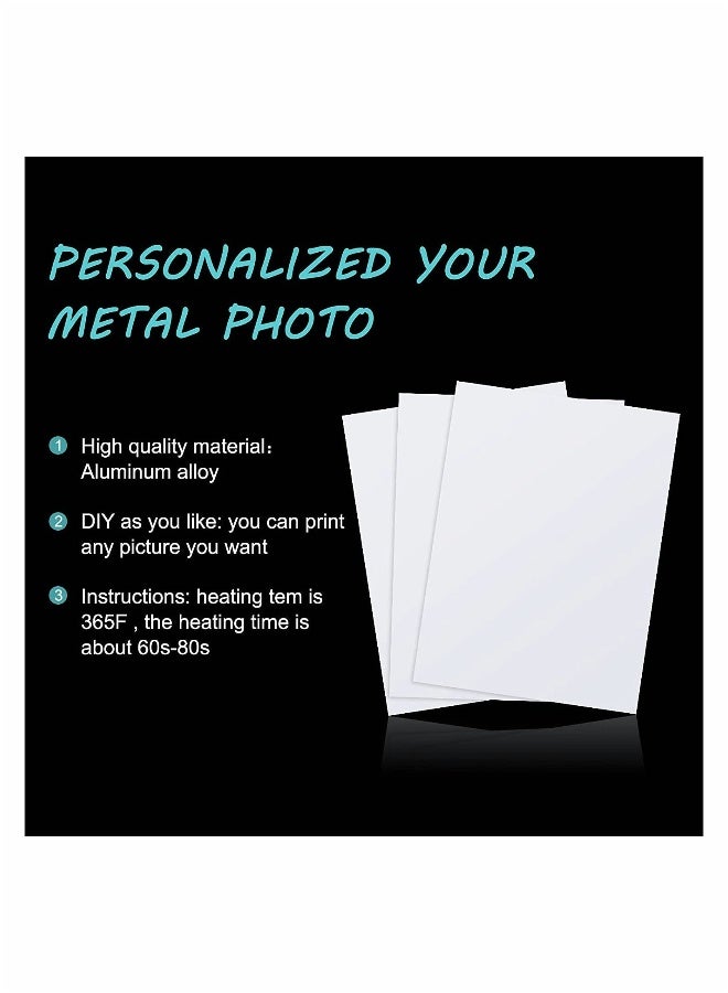 8 Pieces Sublimation Metal Photo Blanks Aluminum Photo Sign Blank Photo Metal Wall Poster Frame Blank for Sublimation Heat Press White  - Image 4