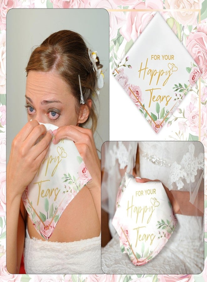 Cutecrop Happy Tears Handkerchief Elegant Bridal Shower Handkerchief for Mother of the Bride Gifts on Wedding Day Mom Guest(Rose) - Image 5