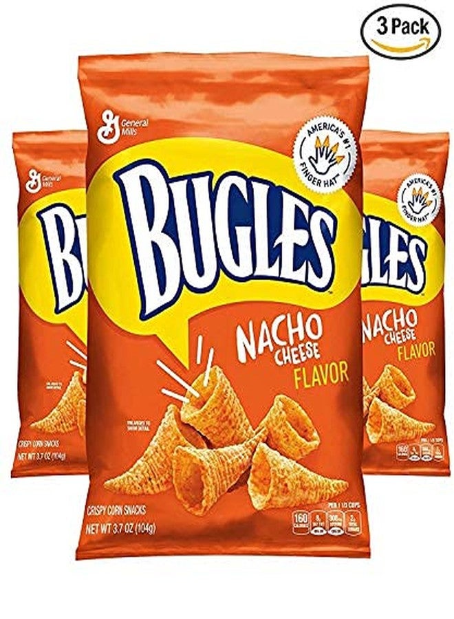 Bugles وجبات خفيفة من الذرة بنكهة الجبنة ناتشو من بوجلز، أول وجبة خفيفة على شكل مخروط، أكياس كبيرة 3.7 أونصة، نكهة جبنة لذيذة (عبوة من 3) - Image 2