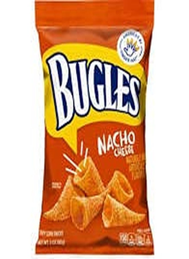 Bugles وجبات خفيفة من الذرة بنكهة الجبنة ناتشو من بوجلز، أول وجبة خفيفة على شكل مخروط، أكياس كبيرة 3.7 أونصة، نكهة جبنة لذيذة (عبوة من 3) - Image 1