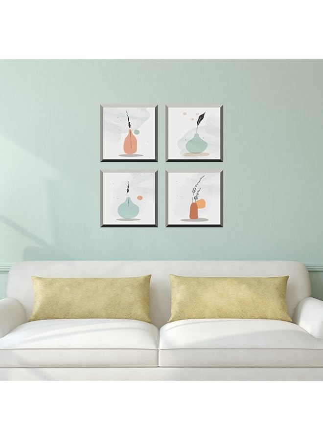 Raxoom 4 PC Pack Art Magic Modern Pictures Peel and Stick 3D Vinyl Removable Wall Sticker Decals DIY Sticky Backsplash Nordic, Modern Vases 4011  - Image 2