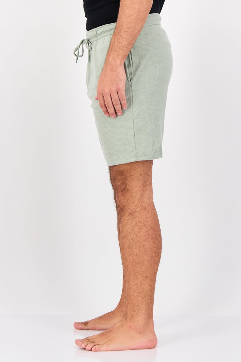 Frye Men Textured Drawstring Sleepwear Shorts, Light Grey - Image 4