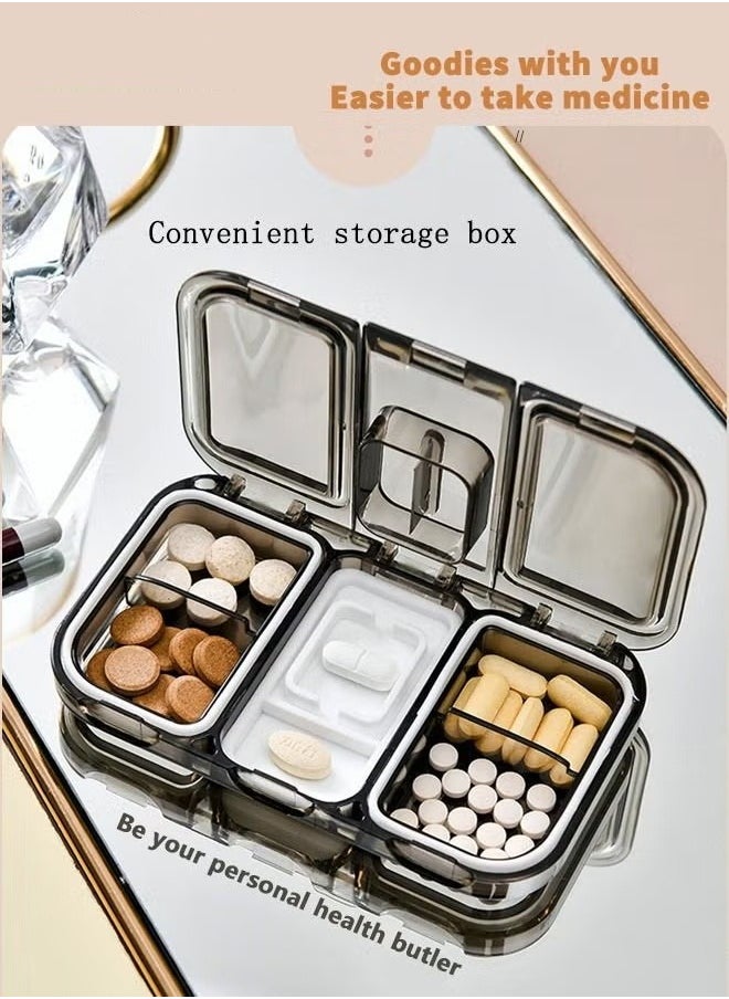 MIXDE - Portable Pill Box Sealed, Moisture-Proof Can Be Divided With Medicine Cutter - Image 1