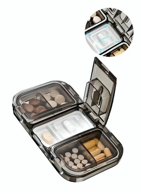 Portable Pill Box Sealed, Moisture-Proof Can Be Divided With Medicine Cutter