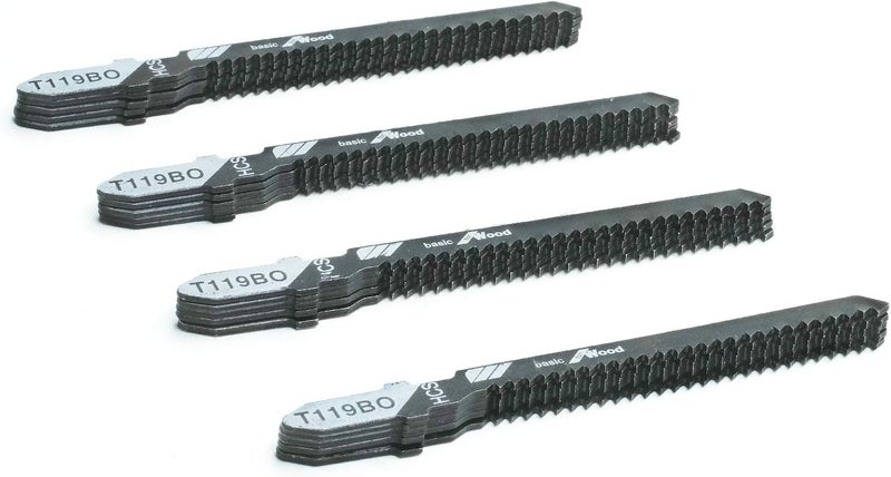 TAROSE 20-Piece T119BO 3 Inch 12 TPI Assorted T-Shank Scrolling Jig Saw Blades Set for Precision Cutting Wood - Image 1