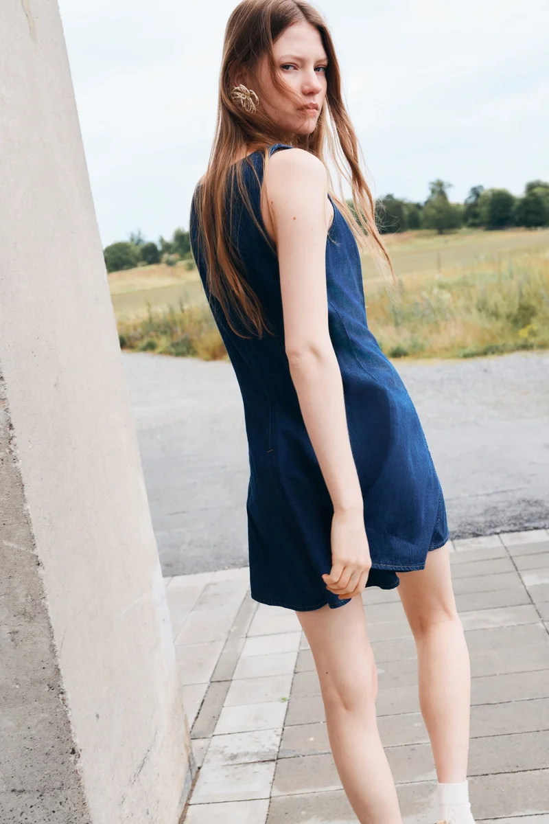 H&M Flared-skirt denim dress