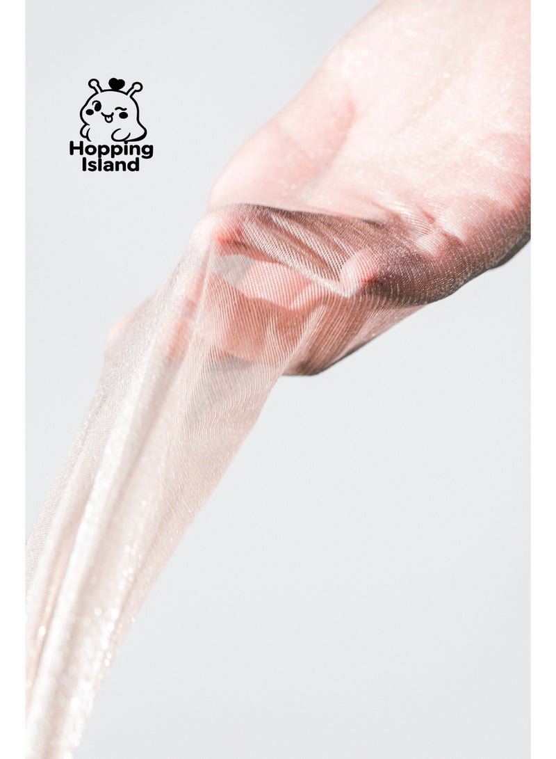 Hopping Island HI Moonlight Luxe Sparkling Stockings Lingerie Pearl Shine Gloss Beige - Image 3