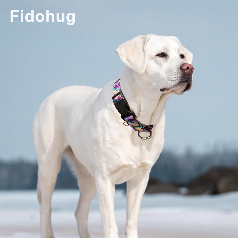 Fidohug Reflective Martingale Collar for Dogs with Quick Release Buckle No Pull Training Dog Collars (Colorful Geometric, Medium) - Image 5