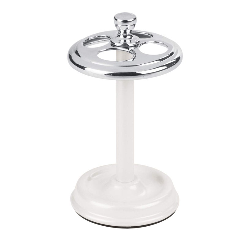 InterDesign iDesign Metal Toothbrush Holder - Bathroom Cup for Bathroom Organization, The York Collection - 3.25" x 3.25" x 5.75", Chrome and Pearl White - Image 5
