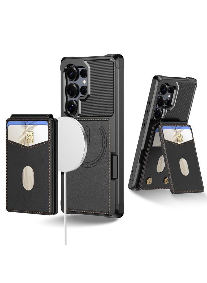 S-TOP Case For Samsung Galaxy S22 Ultra 5G 2-in-1 Magnetic Wallet MagSafe Leather Back Phone Case - Image 1