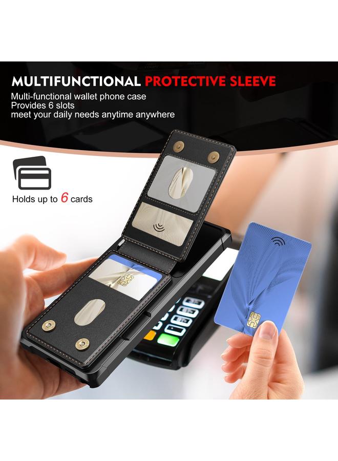 S-TOP Case For Samsung Galaxy S22 Ultra 5G 2-in-1 Magnetic Wallet MagSafe Leather Back Phone Case - Image 4