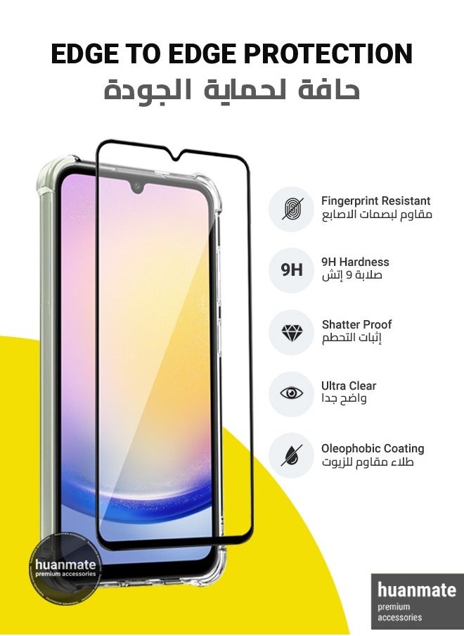 2 in 1 Samsung Galaxy A25 Protection Pack - Ultra Clear Shockproof Case & Edge-to-Edge Screen Protector, 360 Degree Protection, Back Cover & Screen Protector for Samsung Galaxy A25