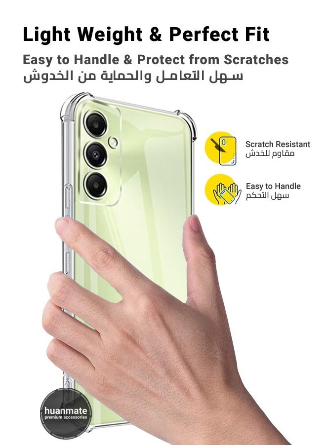 2 in 1 Samsung Galaxy A25 Protection Pack - Ultra Clear Shockproof Case & Edge-to-Edge Screen Protector, 360 Degree Protection, Back Cover & Screen Protector for Samsung Galaxy A25