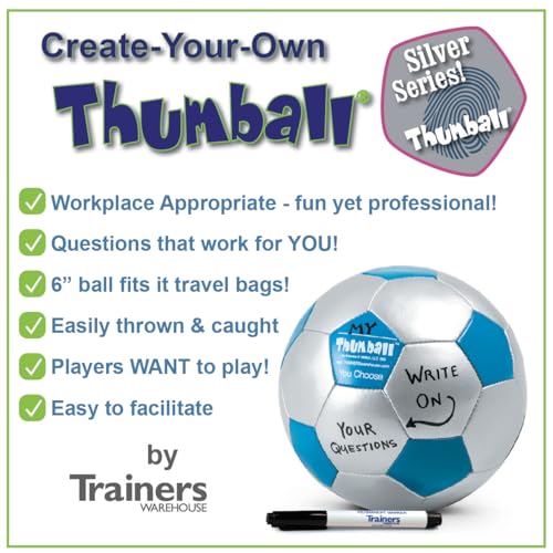 Trainers Warehouse Create-Your-own Thumball 6", Blue, (Includes Marker) | Develop Your Own Ice Breakers - Customize Learning Reinforcement Tools | 30 Blank Panels - Image 3