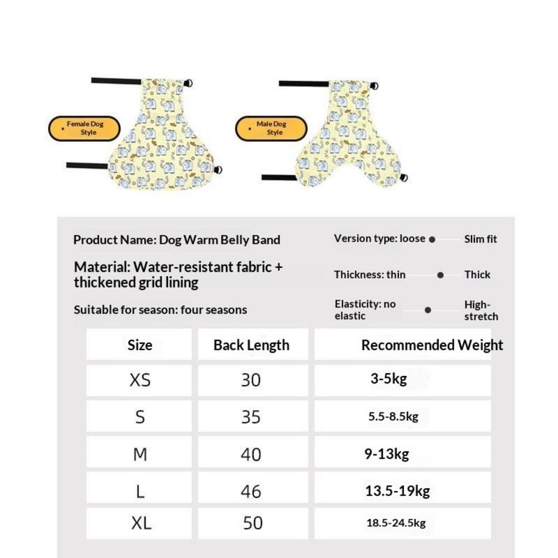 Upgraded Happy Little Elephant Paradise Female Dog Belly Band Waterproof Cold Proof XL - Image 3