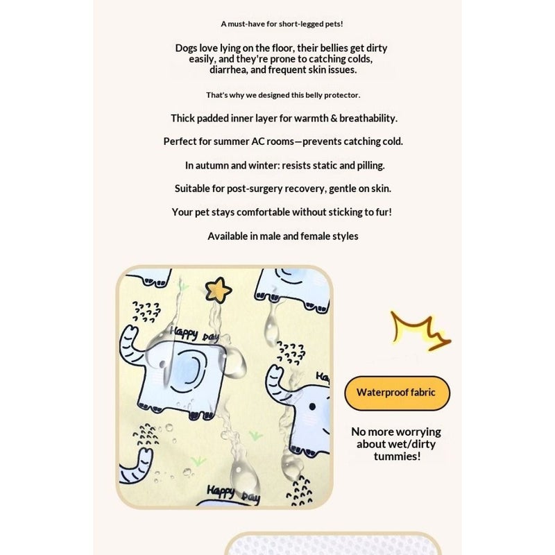 Upgraded Happy Little Elephant Paradise Female Dog Belly Band Waterproof Cold Proof XL - Image 5
