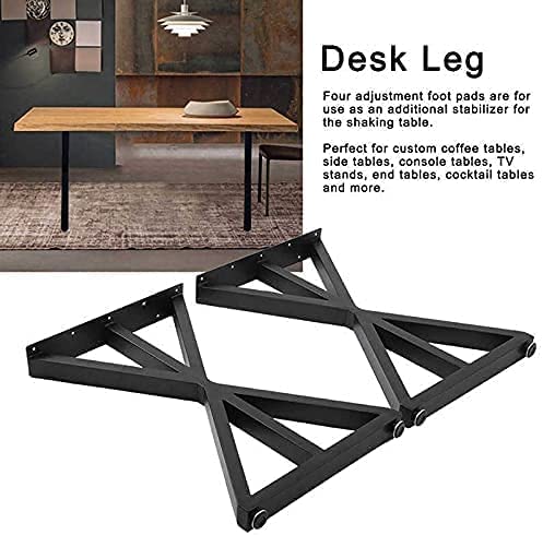 PRAMUKH FASHION PRAMUKH FASHION Desk Leg Furniture Legs Bracket Wrought Iron Industrial Dining Table Legs for DIY Coffee Table Adjustable Legs 71x45cm Black X Shape Pack of 2  - Image 5