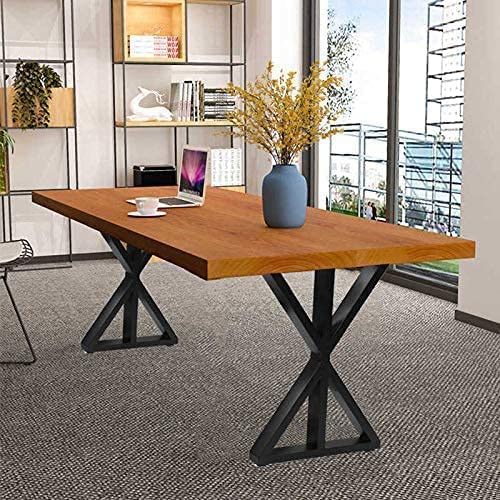 PRAMUKH FASHION PRAMUKH FASHION Desk Leg Furniture Legs Bracket Wrought Iron Industrial Dining Table Legs for DIY Coffee Table Adjustable Legs 71x45cm Black X Shape Pack of 2  - Image 3