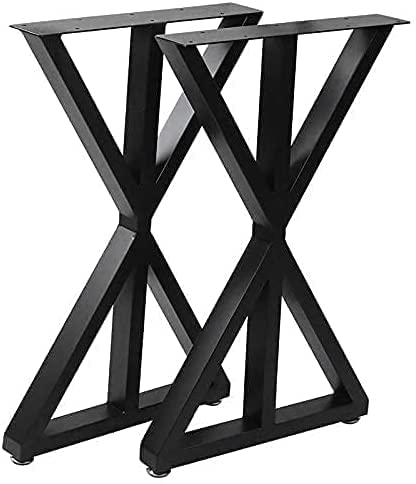 PRAMUKH FASHION PRAMUKH FASHION Desk Leg Furniture Legs Bracket Wrought Iron Industrial Dining Table Legs for DIY Coffee Table Adjustable Legs 71x45cm Black X Shape Pack of 2  - Image 1