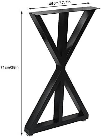 PRAMUKH FASHION PRAMUKH FASHION Desk Leg Furniture Legs Bracket Wrought Iron Industrial Dining Table Legs for DIY Coffee Table Adjustable Legs 71x45cm Black X Shape Pack of 2  - Image 4