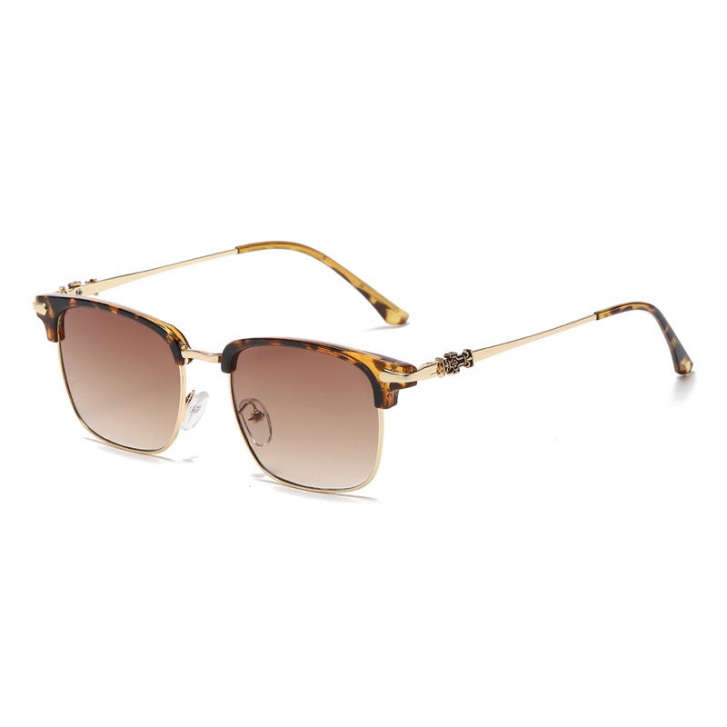 Generic JETTE 9352 Retro Mens Sunglasses Prescription Frame Gold shelf leopard ring gradient tea C2