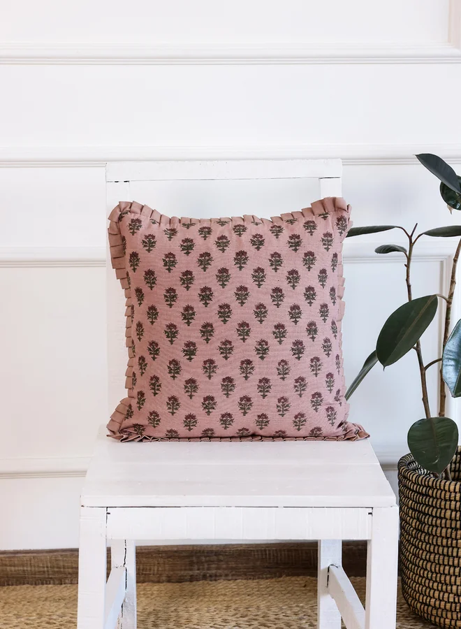 sanskrutihomes sanskrutihomes Floral Cotton Cushion Cover - 45x45cm