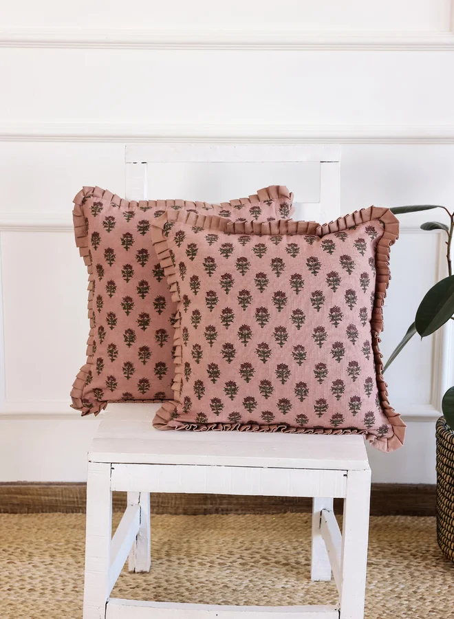 sanskrutihomes sanskrutihomes Floral Cotton Cushion Cover - 45x45cm