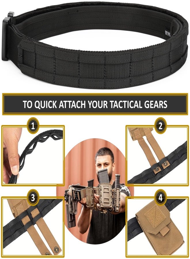 DEYACE Quick Release Battle Belt, 1.75'' Tactical MOLLE Heavy Duty and 1.5'' EDC Inner Belt for Law Enforcement, Shooter - Image 3