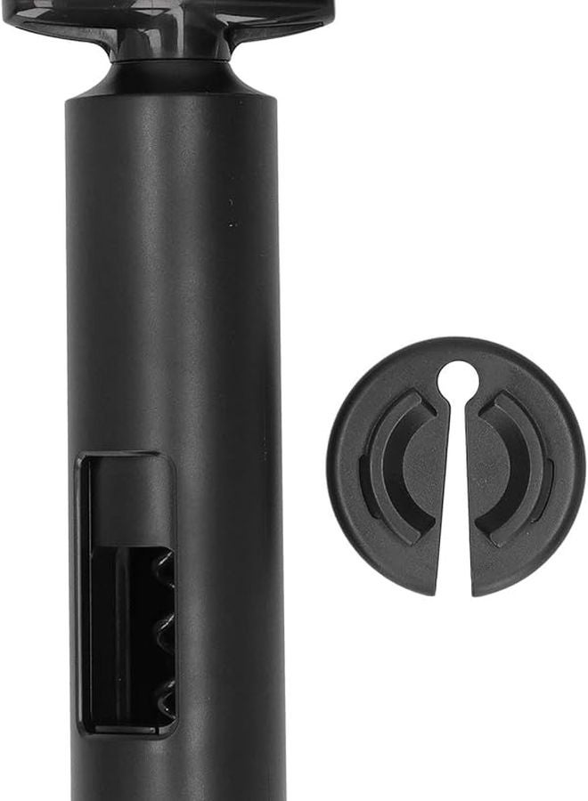 فتاحة نبيذ على شكل حرف T من مادة ABS سوداء مع قاطع رقائق معدنية مقاس 64x41x165 مم - Image 2