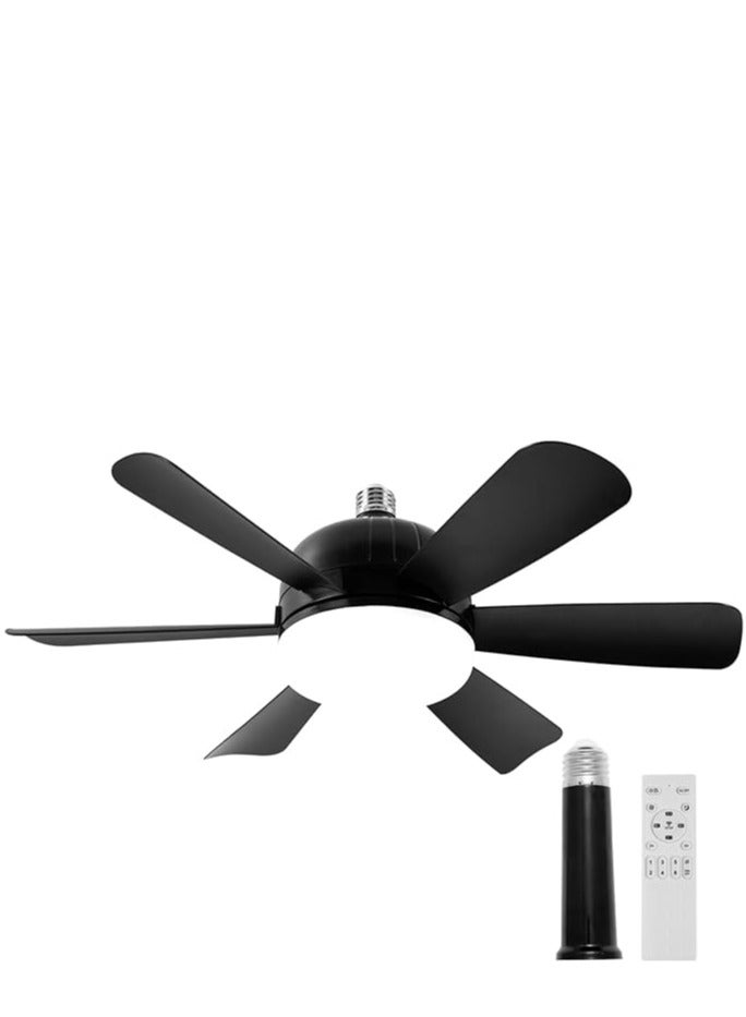 16.5 Inches Ceiling Fan Light E27 LED 30W with Remote Dimming Function, suitable for Garage Study Bedroom Kitchen and Home Use Socket Fan Light - Image 2