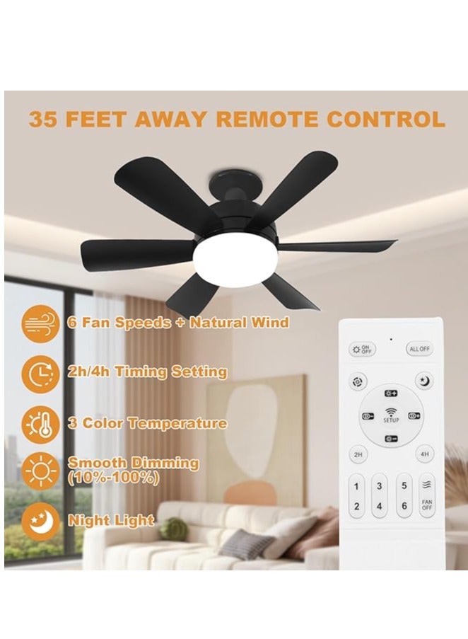 16.5 Inches Ceiling Fan Light E27 LED 30W with Remote Dimming Function, suitable for Garage Study Bedroom Kitchen and Home Use Socket Fan Light - Image 1