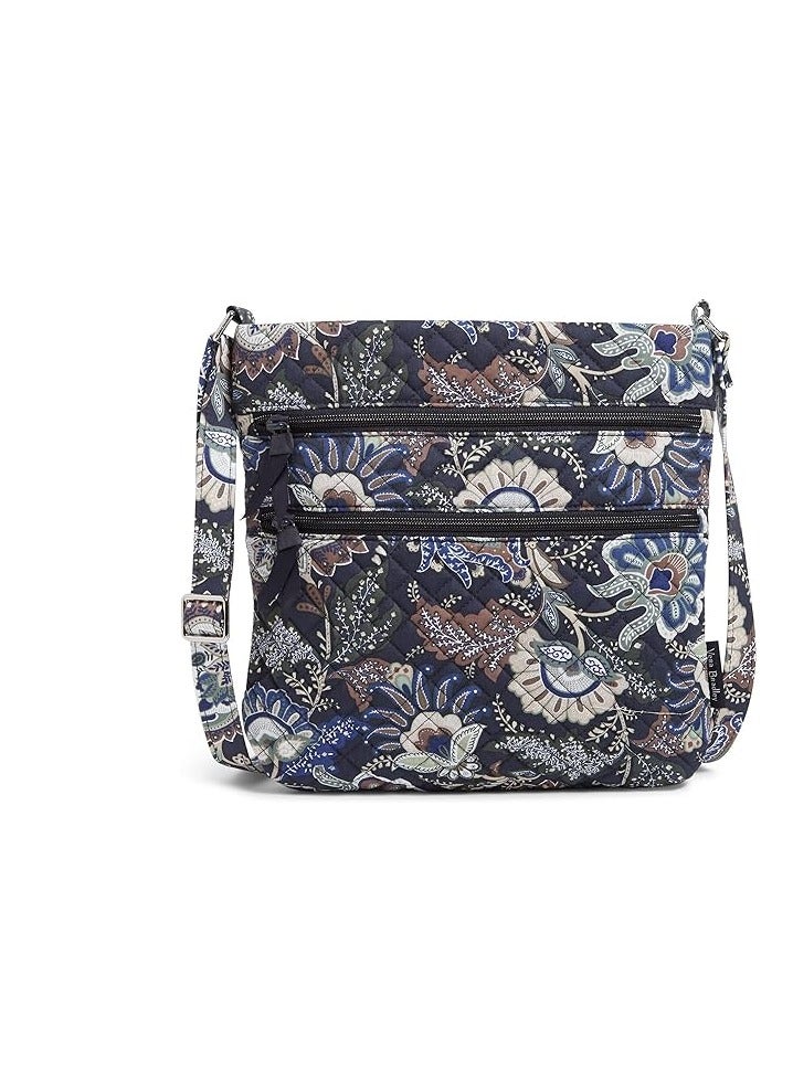 Vera Bradley womens Recycled Cotton Triple Zip Hipster Crossbody Purse Crossbody Purse - Image 1