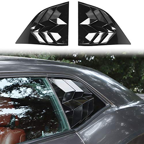 Voodonala for Challenger Side Window Blinds Shades Shutters Slats Venetian Blinds Scoop Louvers Trim Fit for 20082025 Dodge Challenger Exterior Accessories Black 2pcs