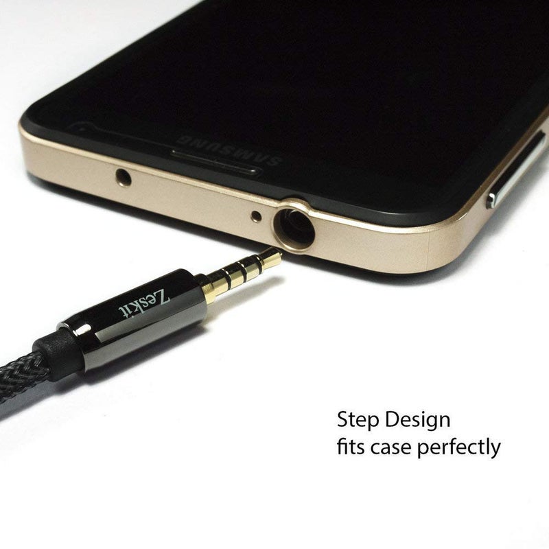 Zeskit Premium 3.5mm Jack Male to Female AUX Audio Extension Cable, TRRS 4 Poles for Headphones with Mic, Speakers - 12ft - Image 5