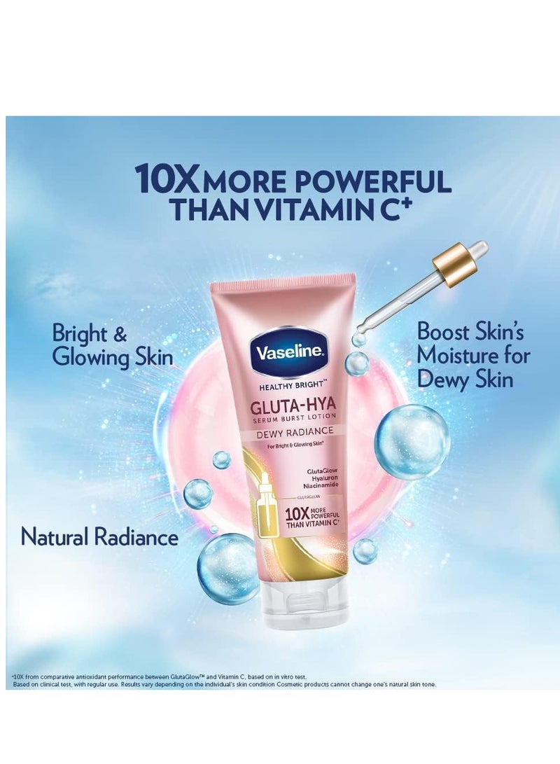 Vaseline Healthy Bright Gluta-Hya Serum Burst Lotion Dewy Radiance, (PACK OF 1) 330ML - Image 3