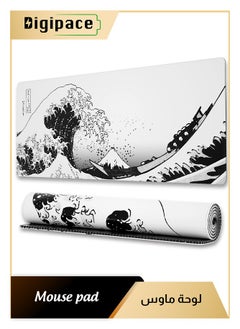 Digipace Large Gaming Mouse Pad,mouse pad gaming,japanese Wave Anime Desk Mat, Extended Xl Mousepad with Anti-Slip Base, Spill-Resistant Desk Pad for Keyboard and Mouse,Anime mouse pad White  - Image 1
