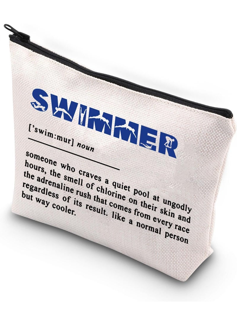 WCGXKO - WCGXKO Swimming Lover Gift Swim Team Gift Swimming Coach Zipper Pouch Makeup Bag (SWIMMER MOUN) - Image 1