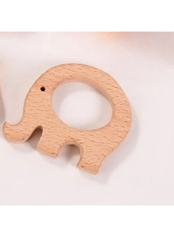 3pcs Elephant Wooden Beads Perforated Decorative Items for Keychains Gifts - Image 2