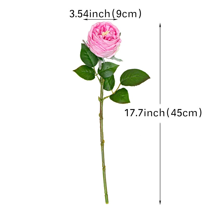 DUYONE Fake Flowers for Decoration Home Decor Artificial Flowers Austin Rose Peony Latex Fake Flower Living Room Decoration Vivid Pink Roses Peonies (Pink 4pcs) - Image 2