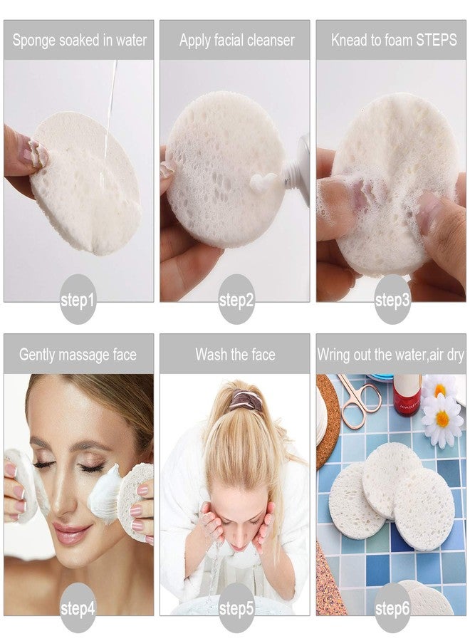 BOAO 60 Count Facial Sponges for Estheticians Compressed Face Sponge Natural Cleaning Sponge for Facial Cleaning, Makeup Removal - Image 2